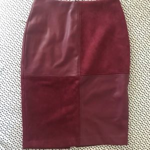 Leather Suede Pencil skirt
